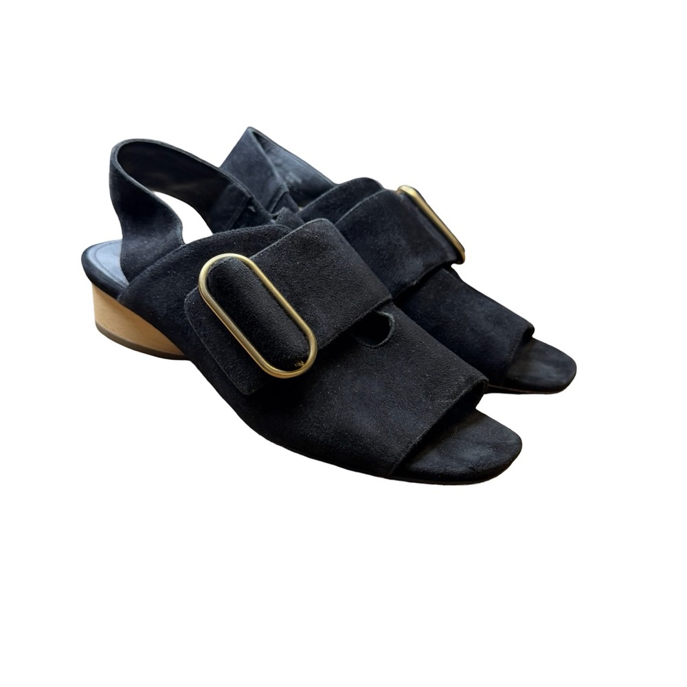 🖤 Donald Pliner Randie Slingback Sandals Black Suede 6.5M 🖤